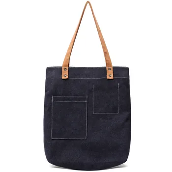 

Women Canvas Shopping Bag Reusable Soild Extra Large Capacity Grocery Bag Purses Korean Simple Casual Handbag For Femal