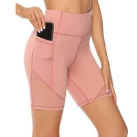 Push Up Tight Women High Waist Yoga Shorts Quick-Dry Jogging Sport Leggings Fitness Gym Shorts Solid Workout Tight Pocket 5XL 1