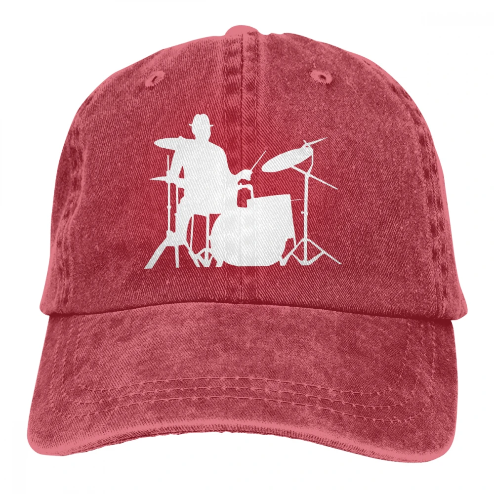 Барабанщик Casquette черный унисекс Мужские Женские джинсовые бейсболка с ремешком кепки Регулируемый Гольф папа шляпа
