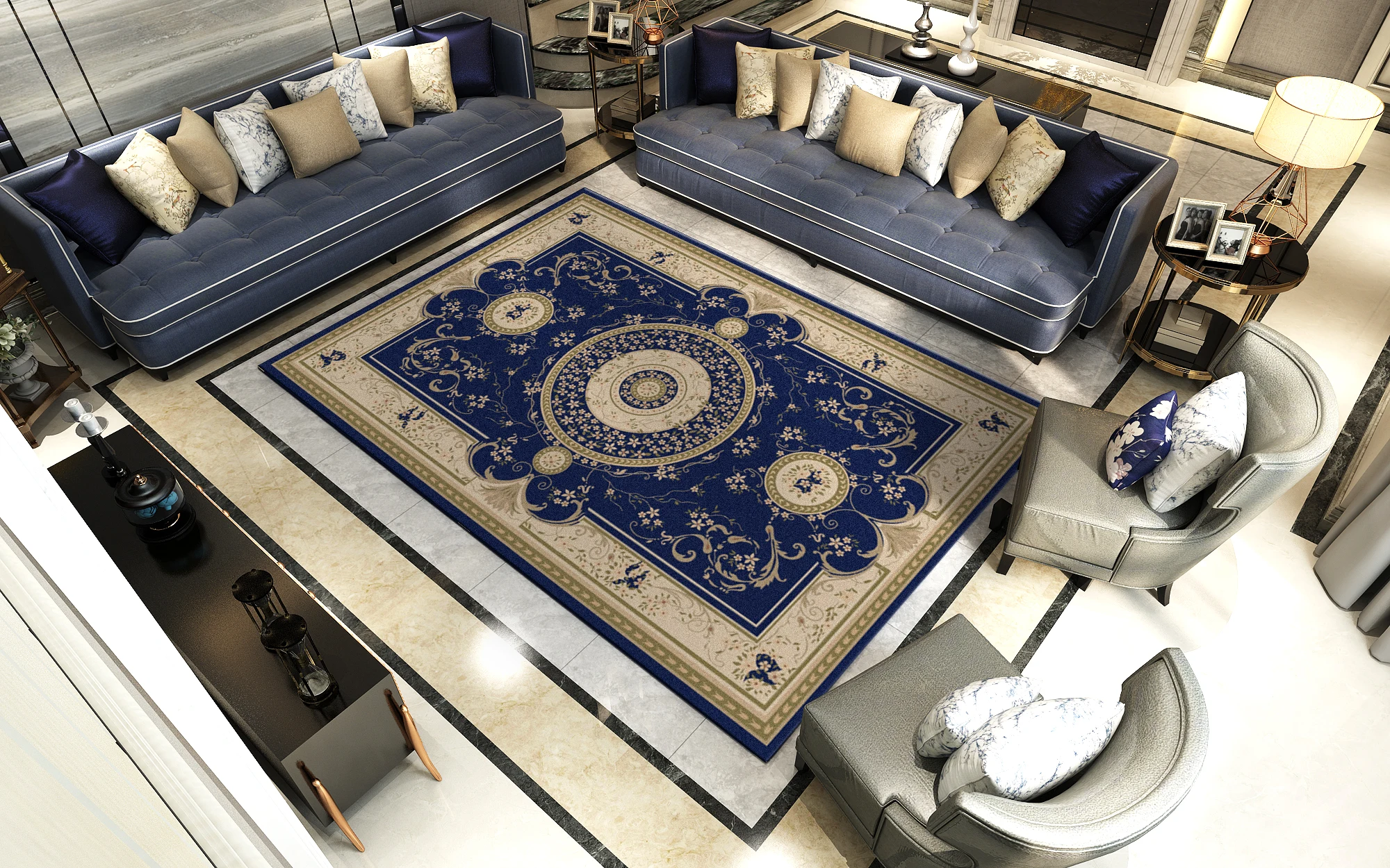 Классический Европейский дворец гостиная Печатный ковер для гостиной спальни