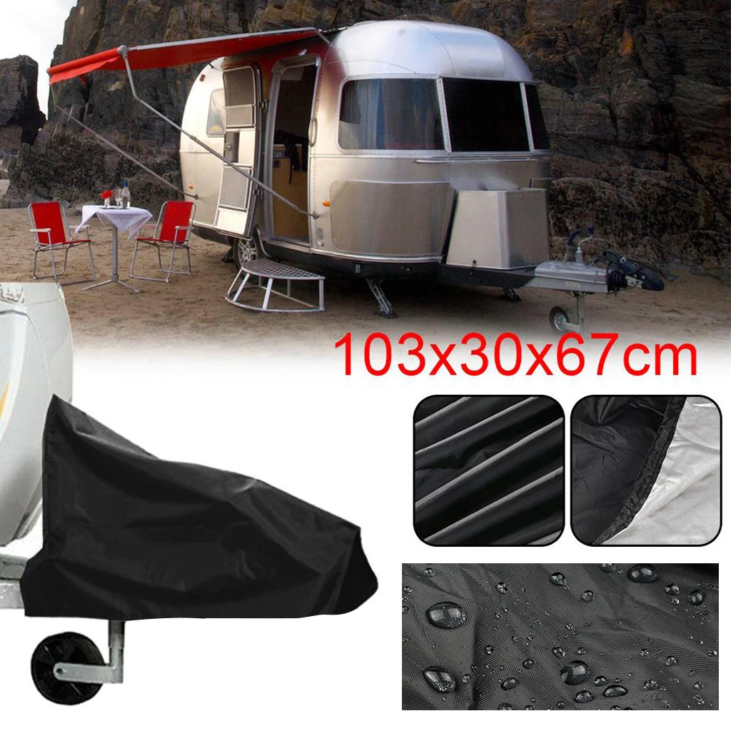 Folding Caravan Towing Hitch Cover PVC Vinyl Protection Cover Rain Snow Proof