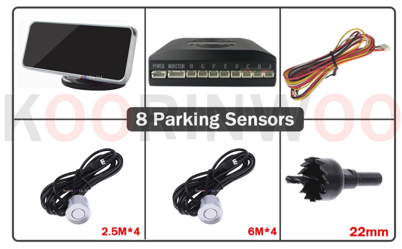 Koorinwoo электромагнитный ЖК-дисплей цифровой Экран автомобильные Датчики парковки 4/6/8 радарами спереди голос зуммер обратная парктроник Системы