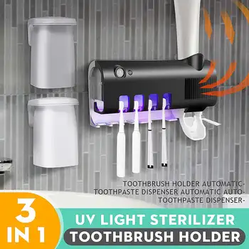 

Intelligent Antibacteria Ultraviolet Toothbrush Holder Sterilizer Automatic Toothpaste Dispenser Squeezer Bathroom Accessories