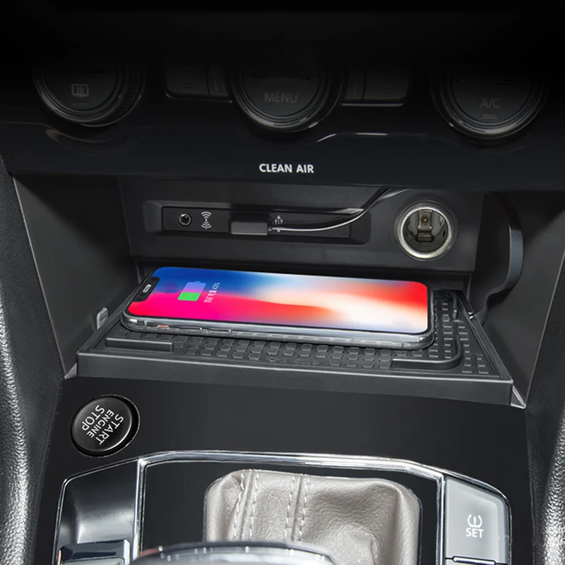 For VW Tiguan Tharu Tiguan Allspace 2017 2018 2019 car QI wireless charger charging plate wireless mobile charger accessories