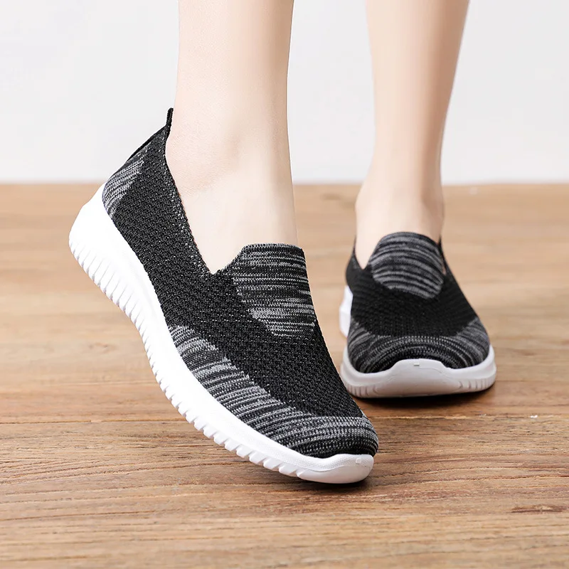 

Fashion Casual Sneakers Shoes Woman Slip-On Mesh Loafers Women Vulcanize Shoes Solid Shallow Zapatos De Mujer