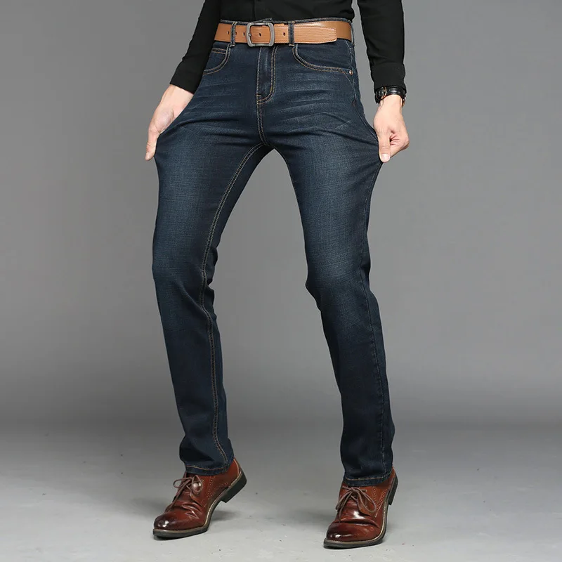 Jeans Men's Slim Women's Light Straight-leg Elasticity Casual Pants Men Spring And Autumn New Style Men's Youth Long Pants Four
