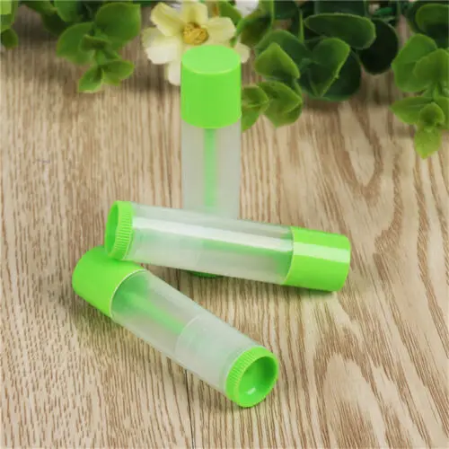 Translucen Green 10 шт. x 5 г пустые прозрачные Бальзамы для губ трубки DIY футляры для помады полупрозрачные белые черные кепки косметические путешествия губ глянцевые контейнеры - Цвет: Translucen Green