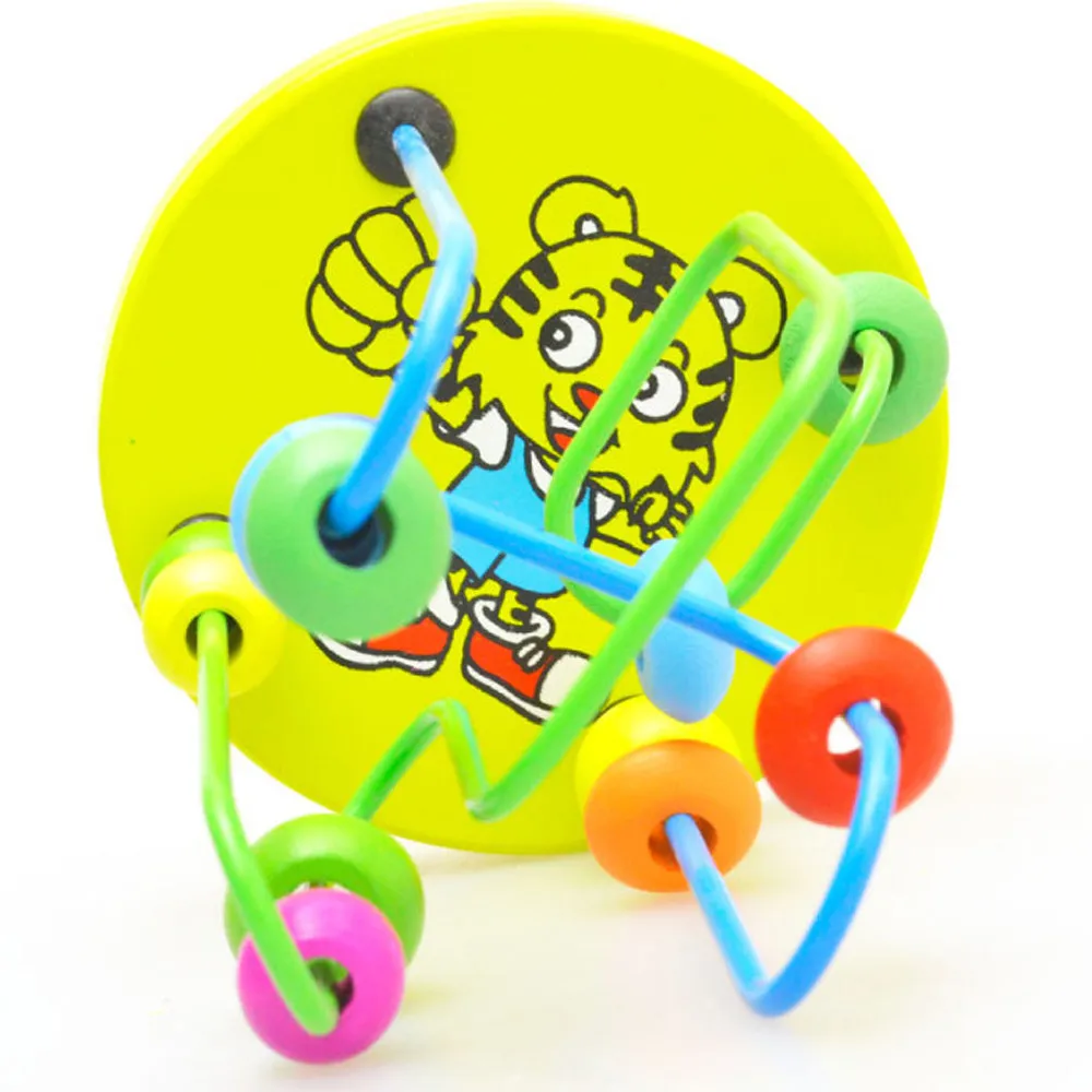 Educational Baby Kids Wooden Around Beads Toy kids Intelligence Toys Learning Education Baby Toys for children #B