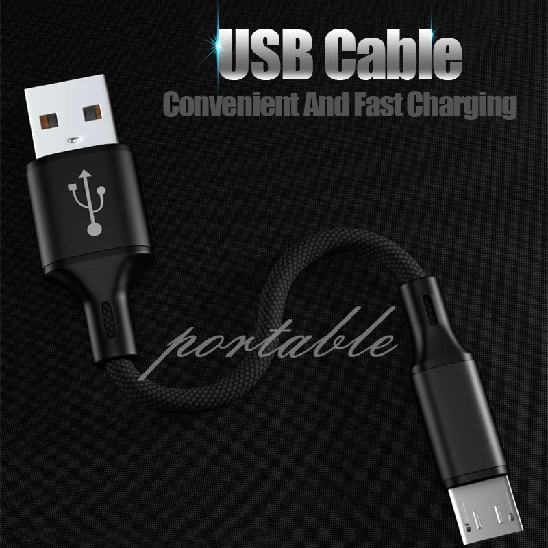 25 см Micro USB кабель для зарядки данных для iPhone 6 7 8 11 samsung S9 huawei P30 Xiaomi type C кабель мини короткий, для зарядного устройства передачи данных Tran Line