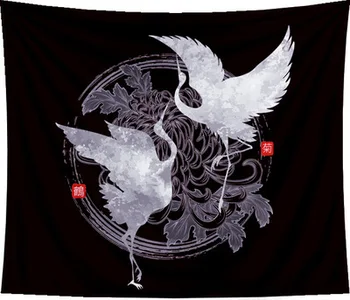 

Japanese Style Blanket Tapestry Printing Crane Wall Hanging Carpet Bohemian Tapestry For Living Bedroom Home Decor Accessories