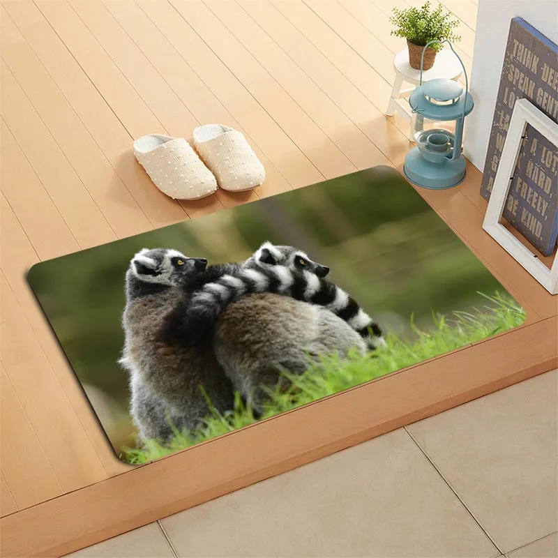 Custom Lemur Animal Doormat Floor/Bath/Kitchen/Beach Mat Flannel Sponge Fabric 3D Printed Shaggy Decoration For Bedroom - Цвет: 7