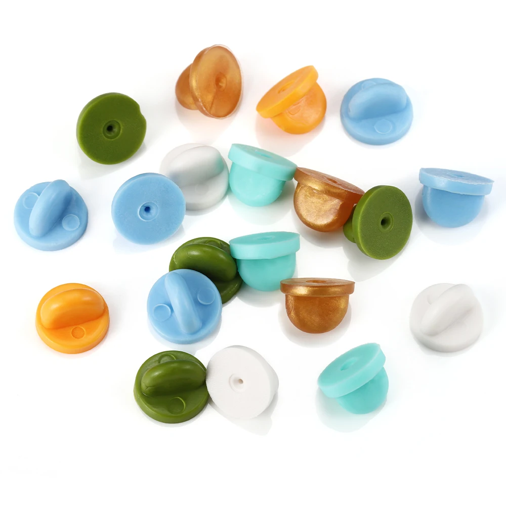 50pcs broche en caoutchouc boucle broches dos papillon embrayage supports broche capuchon gardiens remplacement pour bricolage broche bijoux accessoires  36