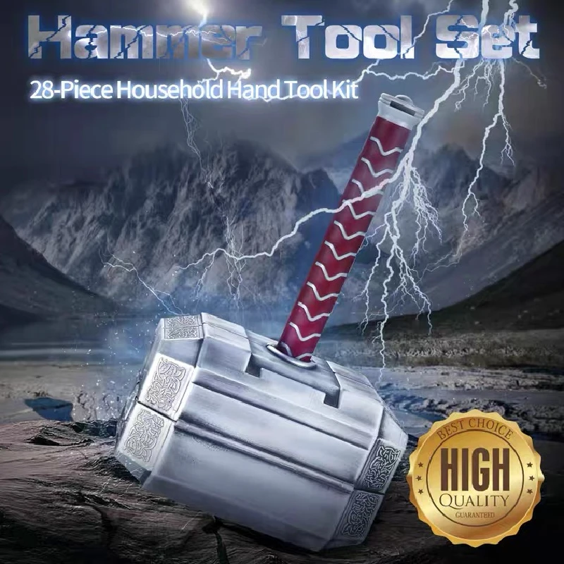 

Автомобиль комиксов молоток ремонтный набор инструментов для дома набор ручных инструментов Молот Тора Многофункциональный высокоуглеродистая Сталь инструмент разборки