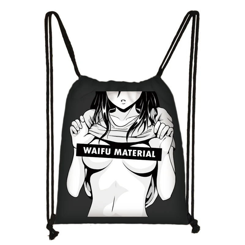 Sugoi Senpai аниме Waifu печать шнурок Сумка для женщин Дорожные сумки boku no hero сумка для хранения мужской рюкзак подростковые сумки на плечо - Цвет: skd-sugoi24