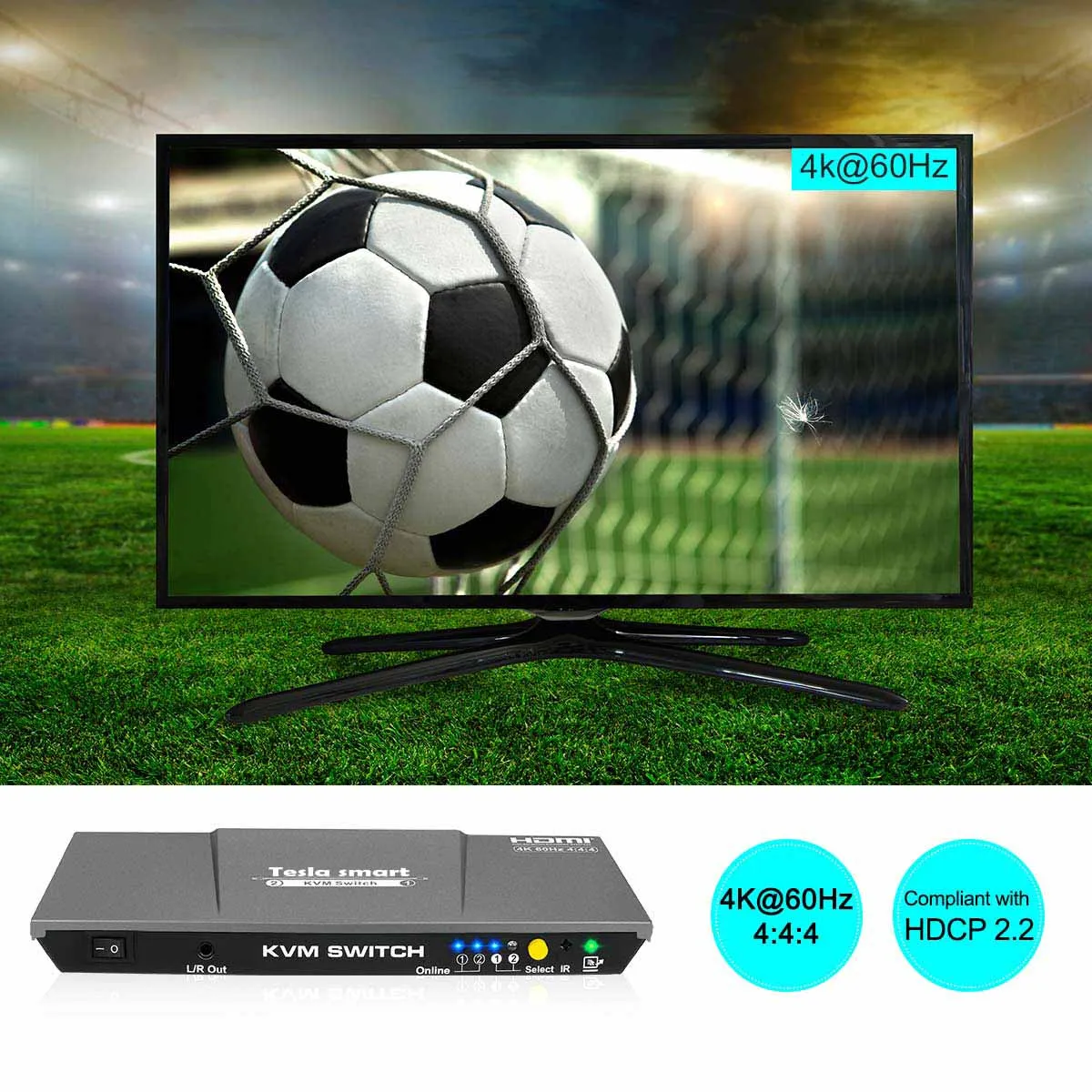 Ultra HD 4K HDMI KVM переключатель 2 порта HDMI коммутатор 2x1KVM переключатель 2 в 1 выход Поддержка USB 2,0 портов клавиатура и мышь