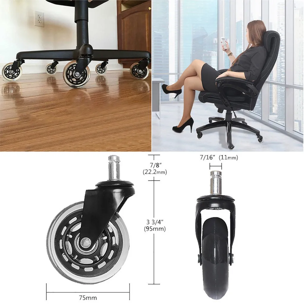 Ruedas Para Mueble стильные резиновые сменные Колеса офисное Кресло мягкие ролики для стула коврик 5 шт. колекса цена Прямая поставка