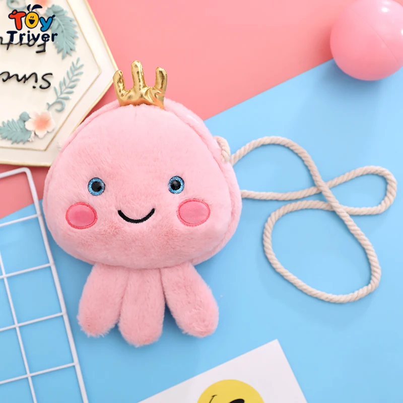 Милая сумка через плечо с Медузой плюшевая игрушка кошелек косметичка для