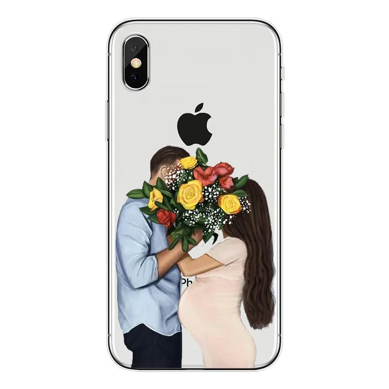 Shopping Girl Wedding Pregnant Woman Colorful Silicone Soft TPU Phone Case For iPhone X 10 XS 8 7 6 6S Plus 5S 5C SE XS Max XR