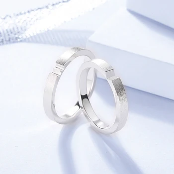 

Fashion S925 Sterling Silver Lovers Ring Simple Retro Couple Rings Men and Women Brushed Rings Suitable for Birthday Gifts