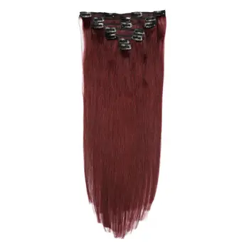 

100g-160g Hair Brazilian Remy Straight Hair Clip In Human Hair 99J Color Clips In one piece Hair 7 Pieces/Set with Ship Free