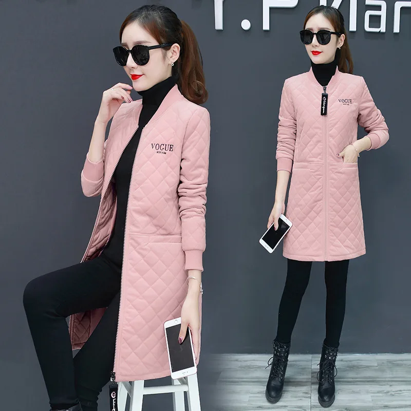 

Gold Velvet Cotton Overcoat Women's Fall And Winter Clothes New Style Thick Korean-style Loose Thin Fashion Mid-length Cott