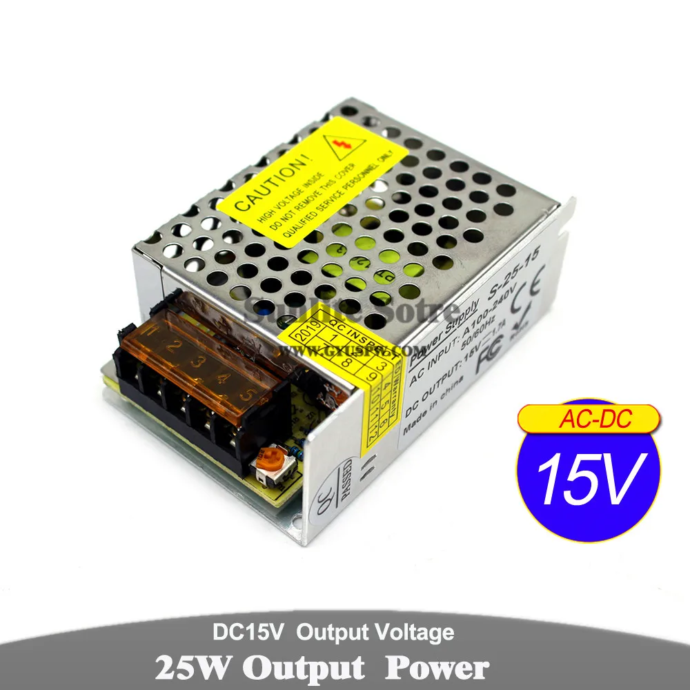 Источник питания DC5V DC12V DC15V DC18V DC24V 25 Вт драйвер светильник ing трансформаторы 110 В 220 В AC в DC SMPS светодиодный светильник CCTV монитор