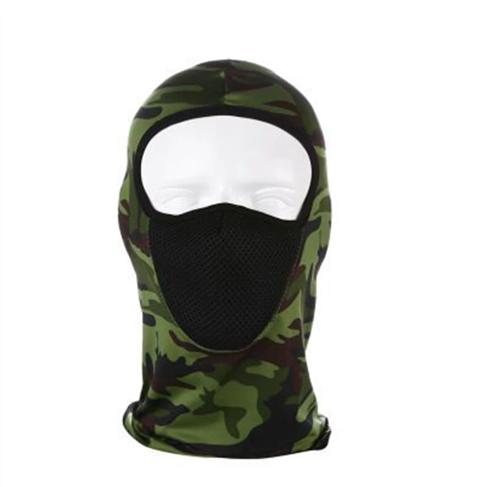 Durable Riding Hood Riding Mask Milk Mesh Yarn Windbreak Bicycle Mountaineering Warmth Face Mask Portable Scarf Climbing - Цвет: green camouflage