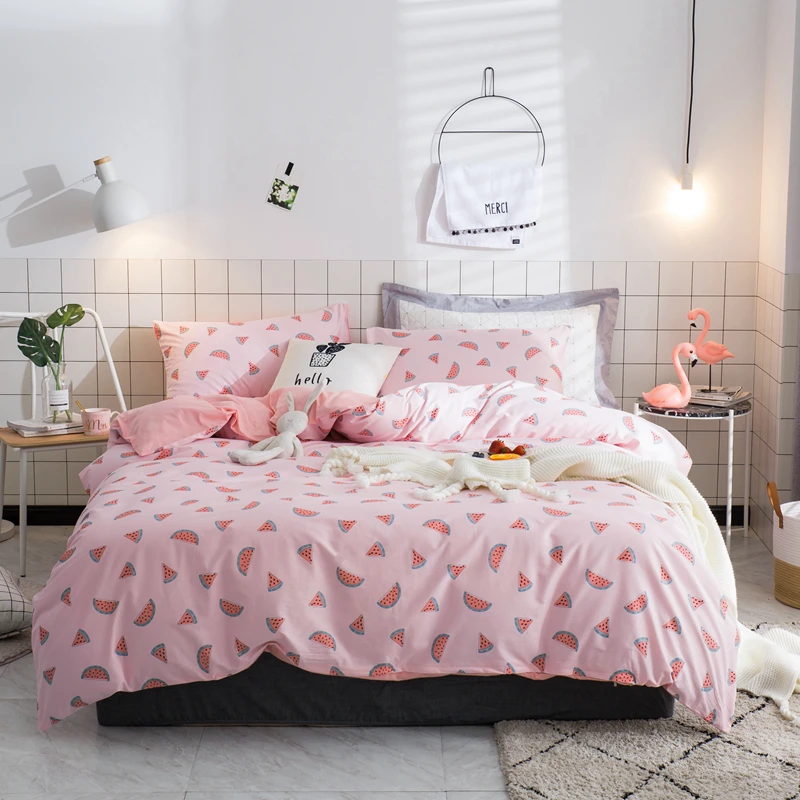 

Svetanya Cotton Bedding Set Watermelon printing flat sheet pillowcase Duvet Cover Linen sets
