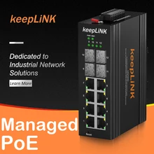 

L2+ Industrial 8-Port 10/100/1000T 802.3af/at PoE + 4-Port 100/1000X SFP Managed Ethernet Switch