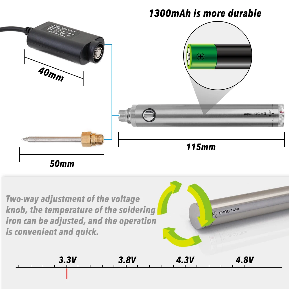 3,3 V-4,8 V паяльник для подключения к Беспроводной зарядки паяльник для подключения к мини-портативный для аккумулятора паяльник с USB сварочные инструменты
