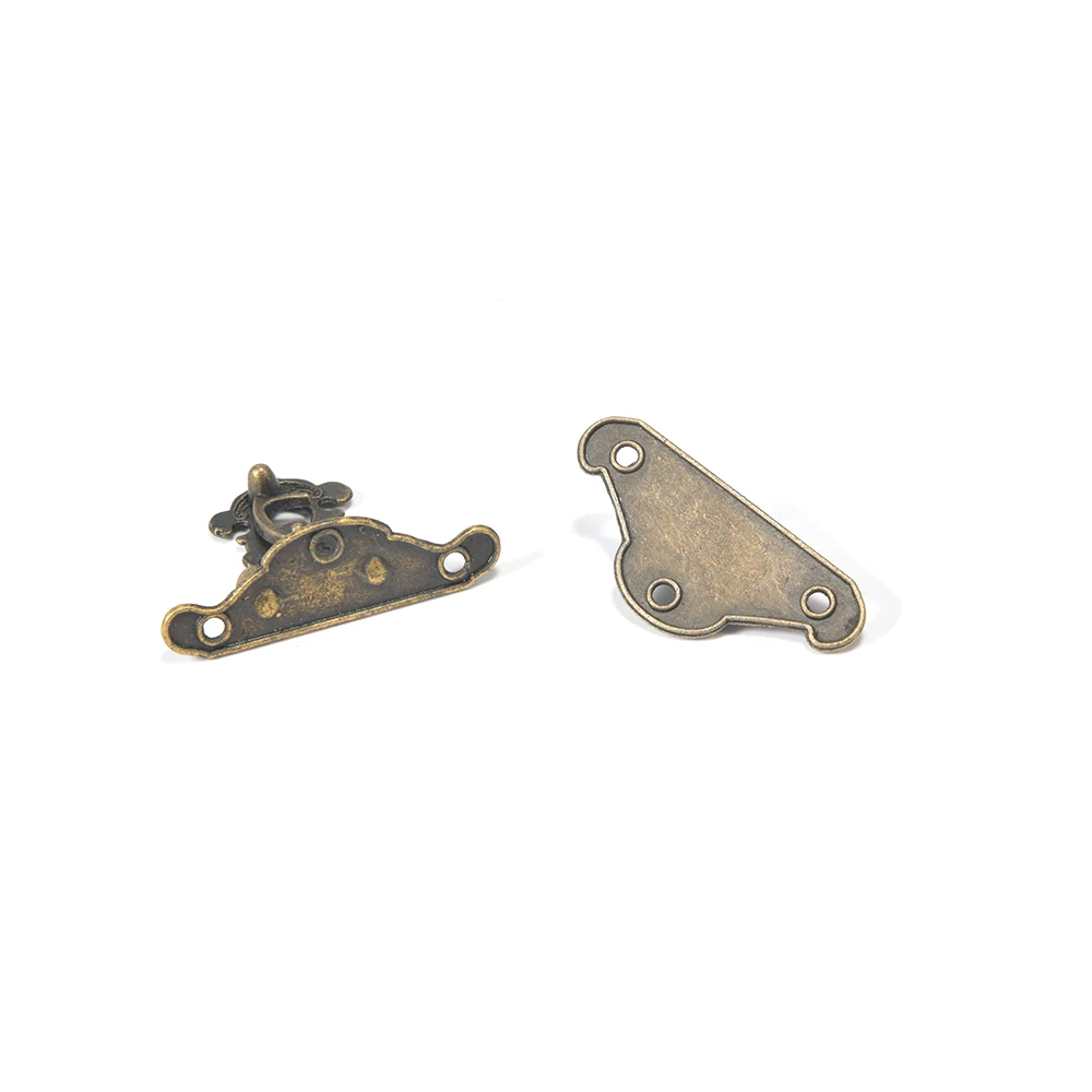Antique Bronze Hasp Latch Jewelry Wooden Box Lock Mini Cabinet Buckle Case Locks Decorative Handle 3 Size Clasp Lock 4pcs