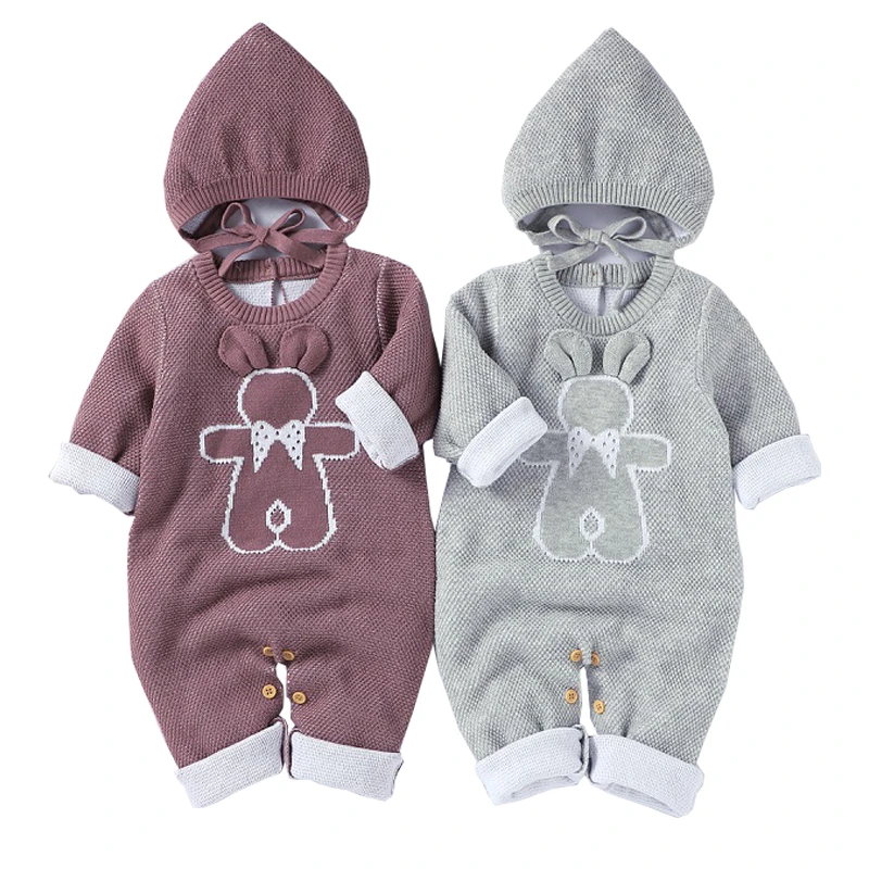 Ropa de gateo para bebé, ropa de de manga larga con parche estampado de dibujos animados cumpleaños de bebé, mono de punto para niño|Peleles| - AliExpress