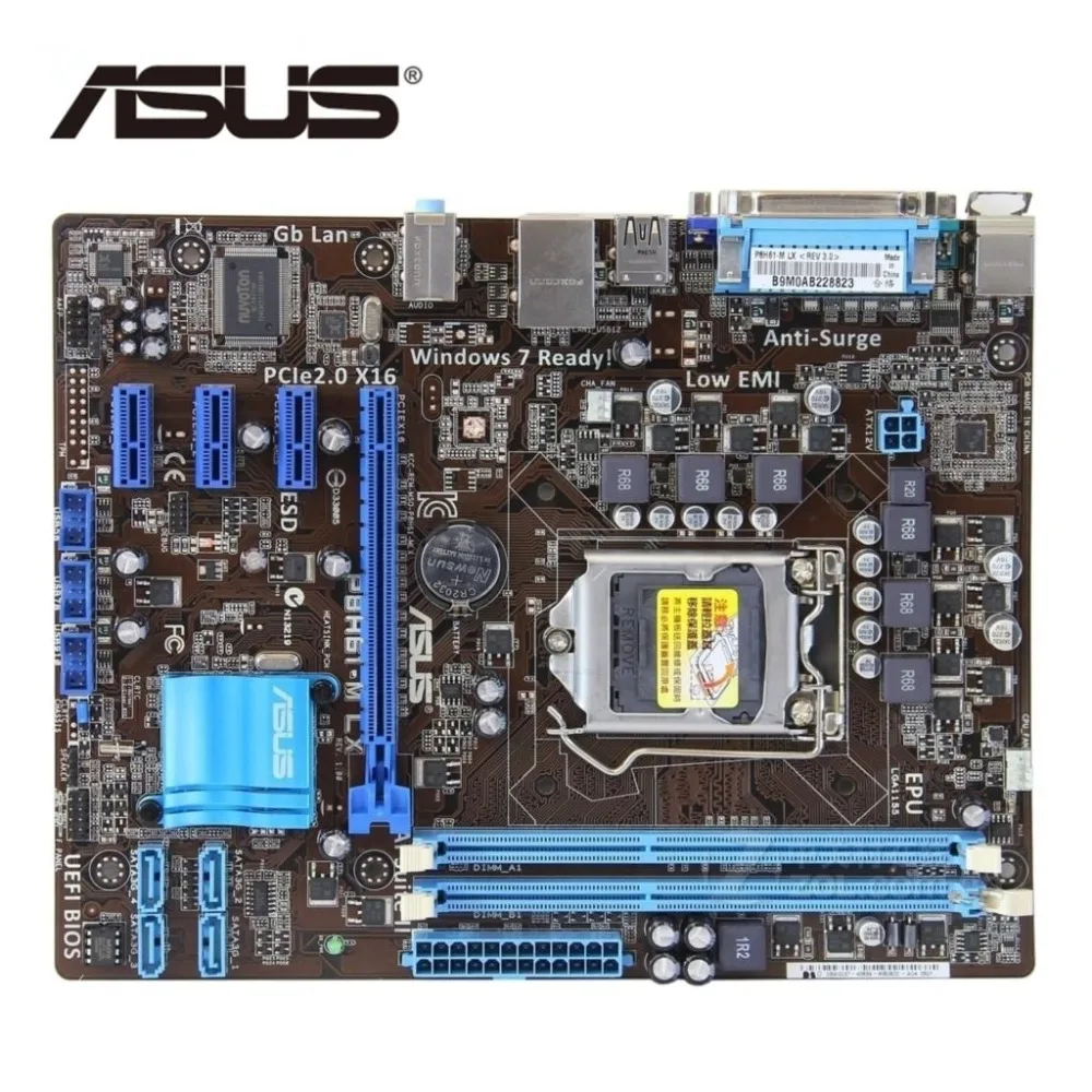 LGA 1155 для Intel H61 ASUS P8H61-M LX компьютерная материнская плата DDR3 16G P8H61 M LX настольная материнская плата PCI-E X16 VGA б/у