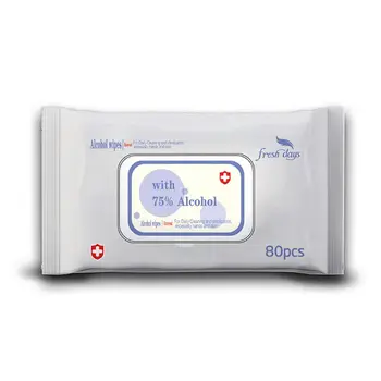 

80 Pieces Alcohol Wipes Sterilize Wipe Out Pernicious Influence And Clean Hand Wipes For Family Daily Protection Hand