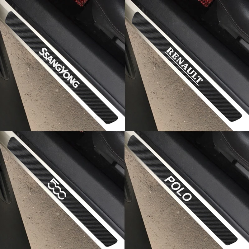 Защитная пленка на порог автомобиля 4 шт. устойчивая к царапинам углеродная