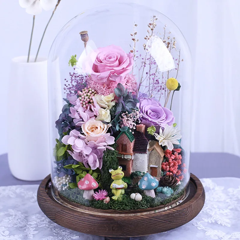 

18*25cm Three-Leg Antique Base Glass Dome Home Decoration Diameter=18cm Height=25cm Glass Cover Wedding Decoration Favor Gift