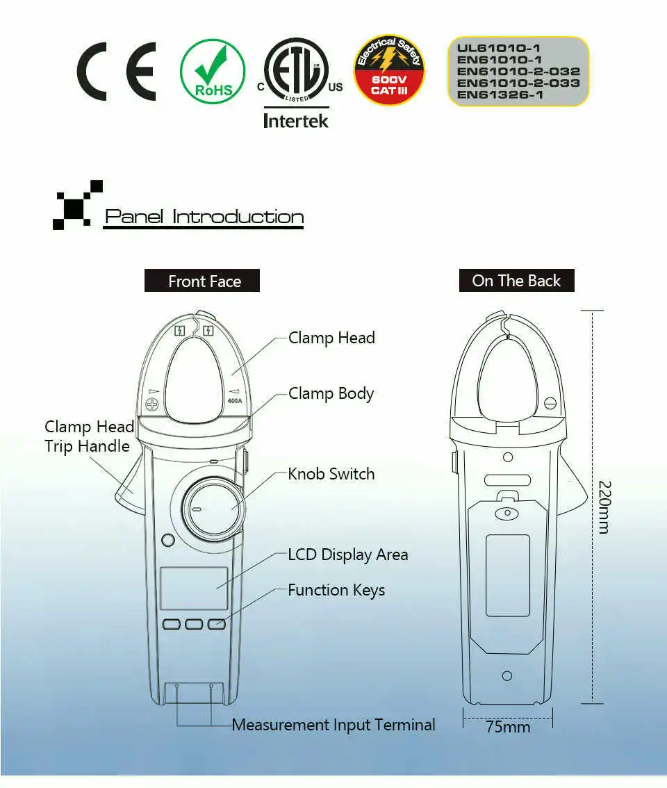 Цифровой клещи UNI-T UT213C True RMS 400A AC DC ток тестер напряжения/сопротивление/Емкость/температура зажим мультиметр