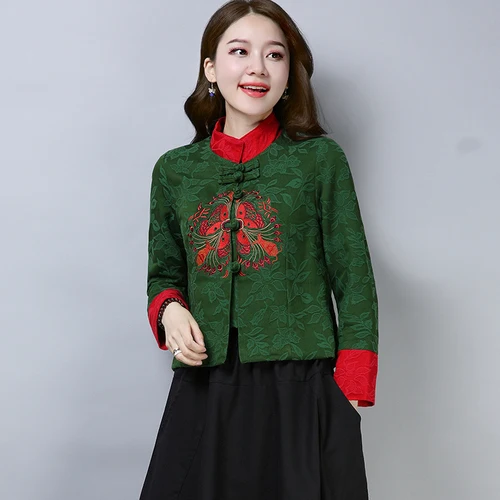 Этнический стиль ВИНТАЖНЫЕ пальто и куртки для женщин вышивка китайский