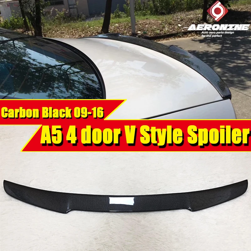 Для Audi A5 sedan duckbill спойлер крыло A5Q Coupe 4 двери V вид Стиль углеродного волокна задний Багажник крыло спойлер украшения 09-16