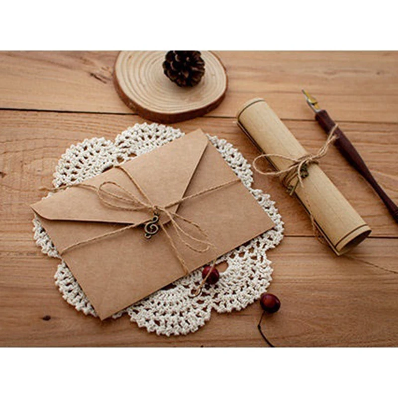 Vintage Kraft Paper Writing Paper European Style for Letter Writing Letter Stationery 12 Pcs retro writing papers