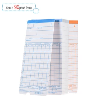 

90pcs/ Pack Time Cards Timecards Monthly 2-sided 18 * 8.4cm for Employee Attendance Time Clock Recorder