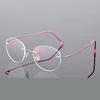 Titanium Alloy Framless Oval Myopia Glasses Finished Women Men Ultra-light Rimless Prescription Eyeglasses 0 -0.5 -0.75 To -6.0 ► Photo 3/6