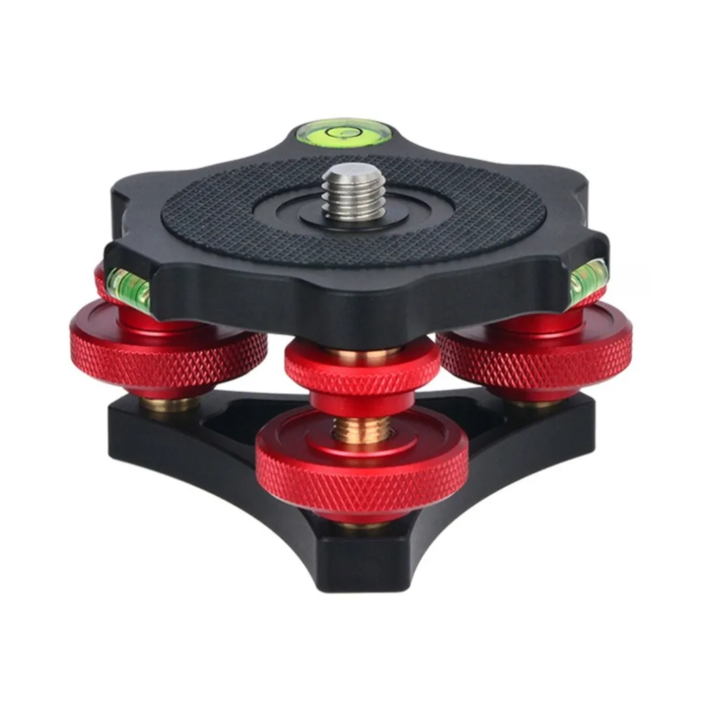 

LP-64 Camera Tripod Head Leveling Base Aluminum Alloy Triple-wheel Precision Leveler Bubble Level 3/8" Screw Load 15kg