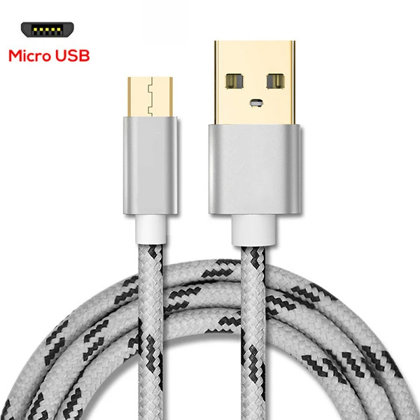 Кабель Micro USB синхронизация данных 2.4A линия быстрой зарядки для samsung huawei Xiaomi LG Andriod Microusb Кабели для мобильных телефонов - Цвет: Sliver