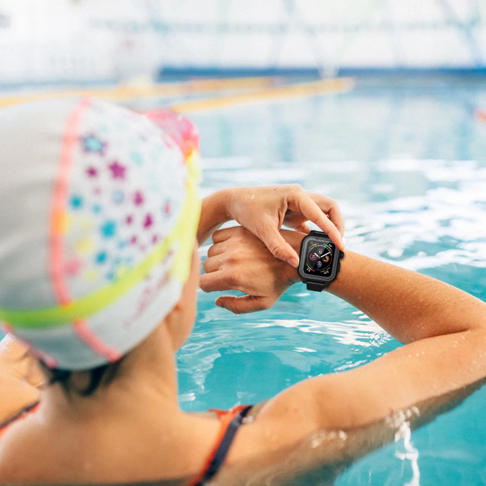 SHELLBOX водостойкий ремешок для Apple watch 42 мм чехол с силиконовым браслетом для iwatch42 band 42 мм аксессуары