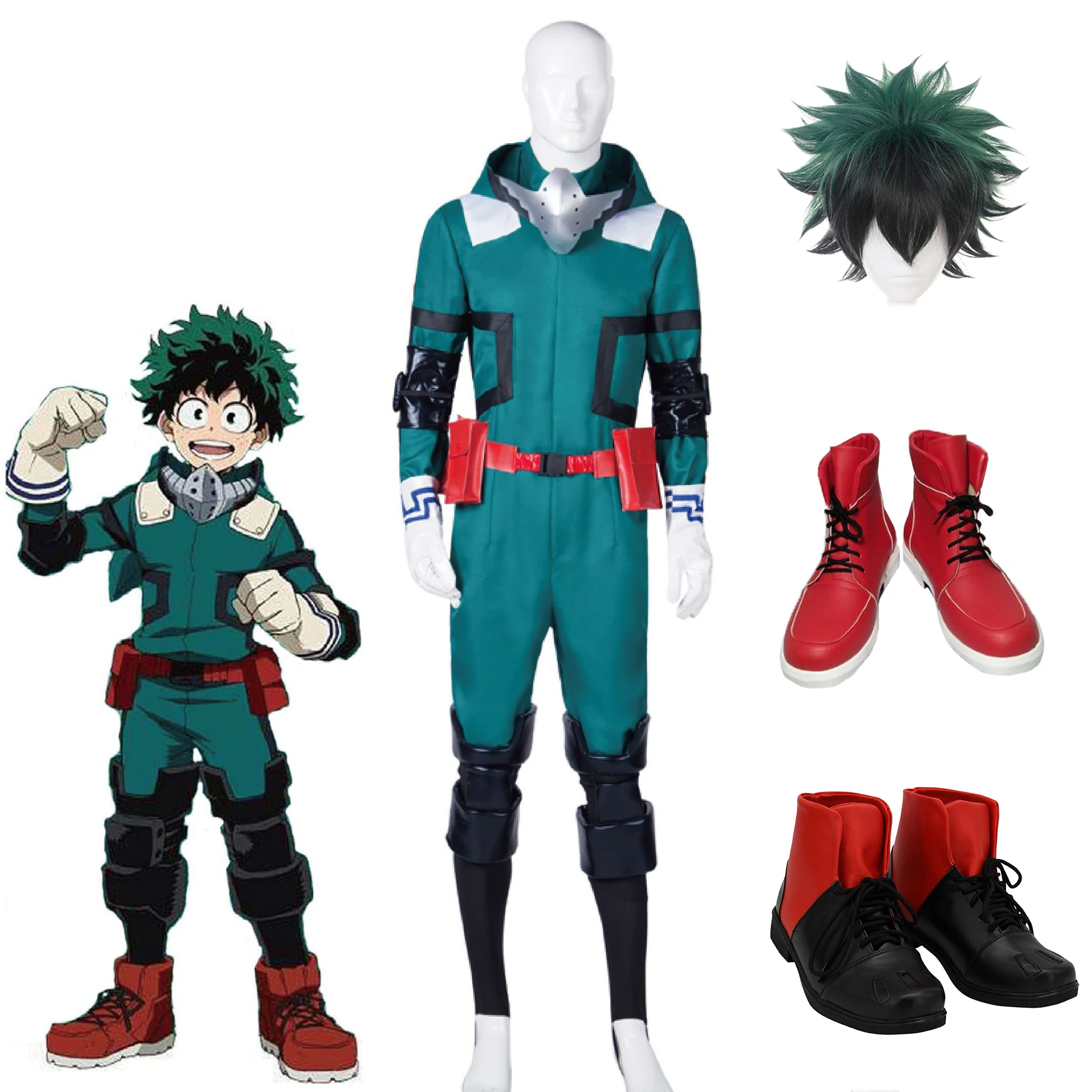 Disfraz de My Hero Academia hombre, traje de batalla de Anime, Boku no Hero Academia, Midoriya, Izuku, Deku, conjunto completo de Carnaval|Disfraces de anime| - AliExpress