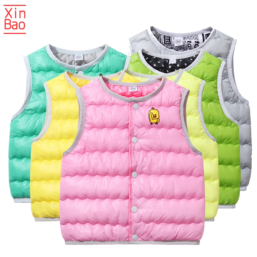 Милый осенне-зимний жилет XINBAO для мальчиков и девочек куртка с легким белым