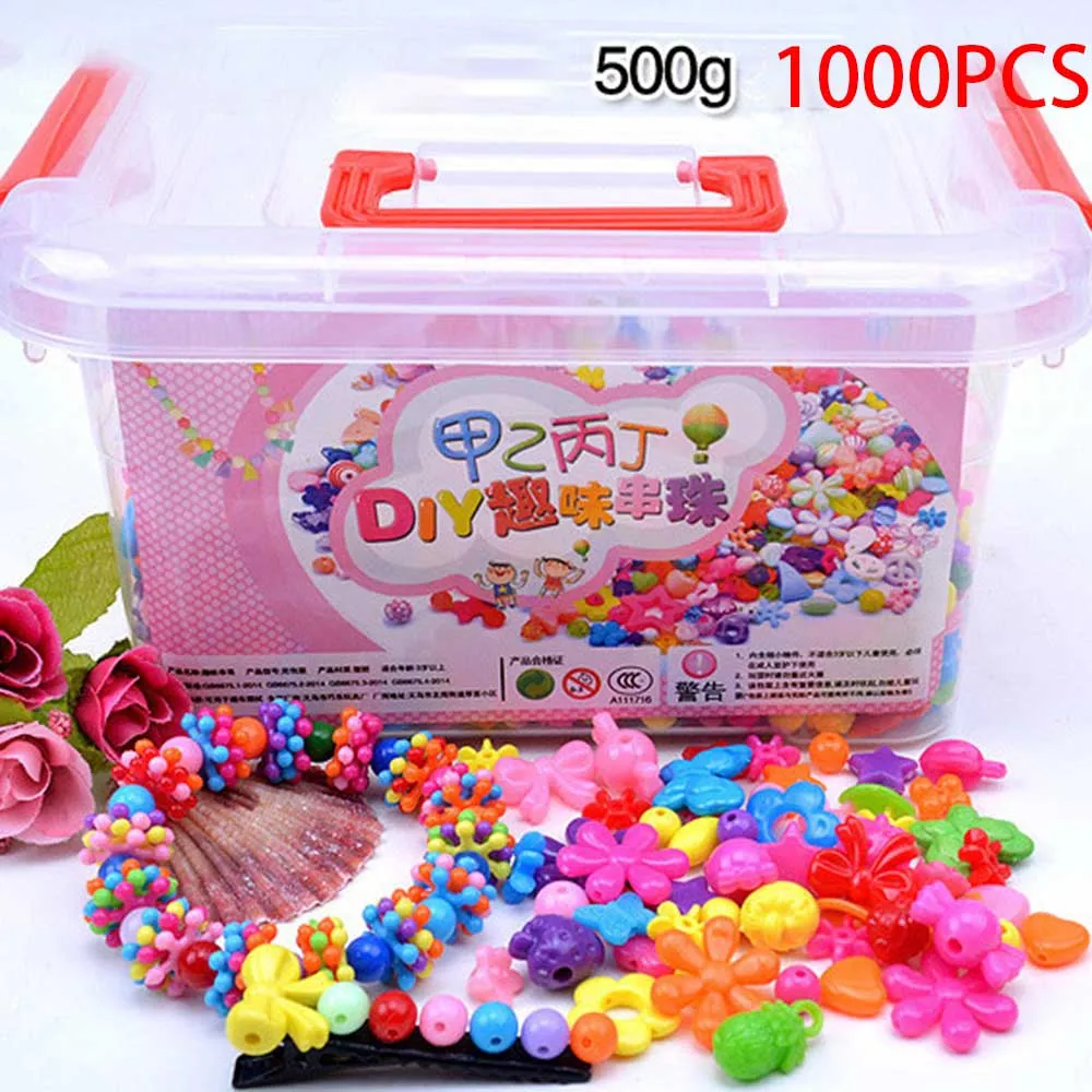 1000Pcs DIY Handmade Beaded Toy with Storage Box Creative Girl Jewelry Bracelet Making Toys Children Gift | Игрушки и хобби