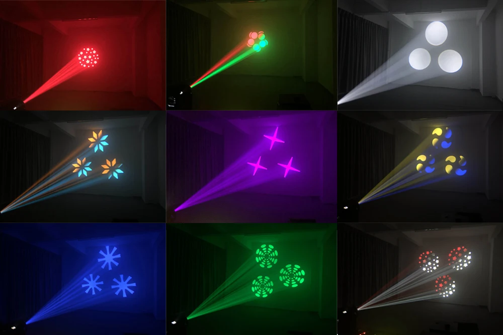 IMRELAX New 60W LED Spot Moving Head Light 3 Facet Prism Rotating GOBO LED Moving Head Stage Disco DJ Light