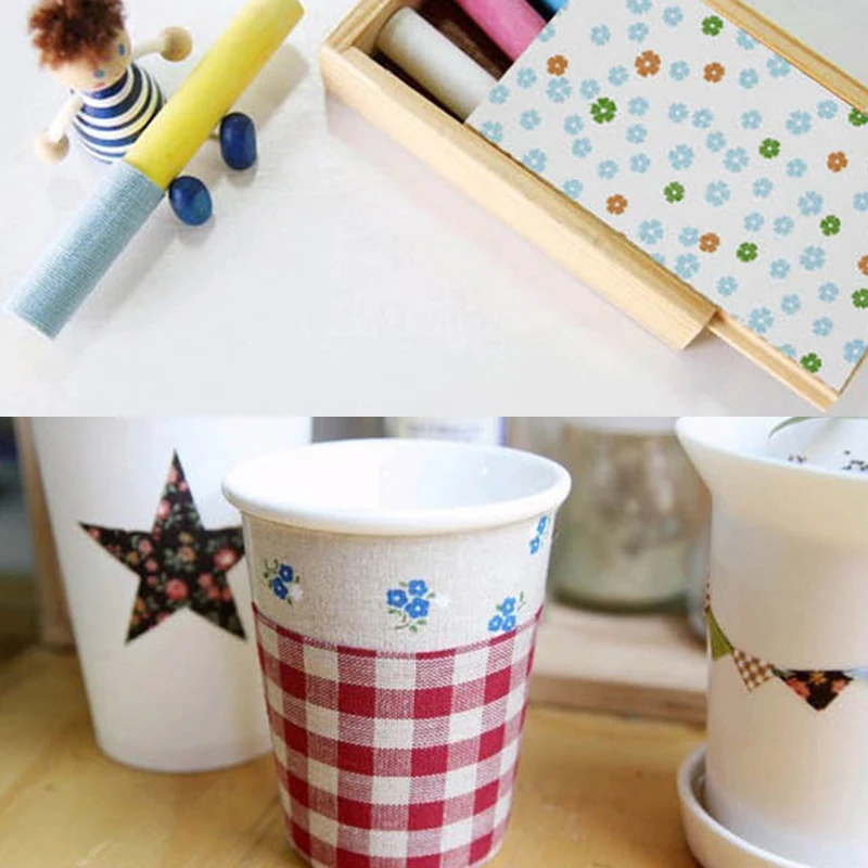 Сделай сам с цветочным рисунком селфи Палка текстиля Шлепанцы из ткани в клетку